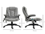 Massage Recliner Chair Heated Office Chair with Six Massage Points Microfiber Cloth 360&deg Swivel T3398P377523
