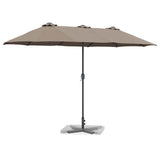 Garden Parasol Taupe 370 x 197 x 239 cm Polyester and Aluminium 42003370