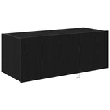 TV Wall Cabinet Black Oak 80 x 35 x 31 cm Engineered Wood 863108