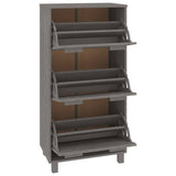 Shoe Cabinet HAMAR Light Grey 59.5x35x117 cm Solid Wood Pine 340515