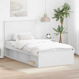 Bed Frame with Headboard White 100 x 200 cm Solid Pine Wood 3411046