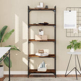 Bookcase 5-Tier Smoked Oak 60x30x154 cm Engineered Wood 837659