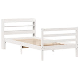 Bed Frame with Headboard without Mattress White 90x190 cm Single 3306632
