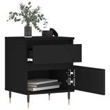 Bedside Cabinets 2 pcs Black 40x35x50 cm Engineered Wood 830655