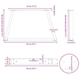 Coffee Table Legs V-Shape 2 pcs Natural Steel 50x cm Steel 4012551
