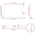 ZNTS Dining Table Legs V-Shape 2 pcs White 50x cm Steel 4012549