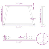 ZNTS Dining Table Legs V-Shape 2 pcs White 50x cm Steel 4012549