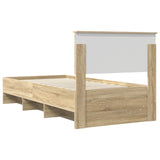 Bed Frame with Headboard Sonoma Oak 90 x 200 cm Engineered Wood 3408895