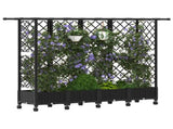 Raised Bed with Trellis and Roof Black 202.5 x 40 x 127 cm PP 3423161