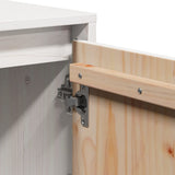 TV Cabinet White 74x35x44 cm Solid Wood Pine 814335