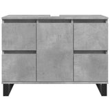 Bathroom Sink Cabinet Concrete Grey 80x33x60 cm Engineered Wood 857237