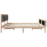 Bed Frame with Headboard Dark Grey 200 x 200 cm Solid Pine Wood 3394269