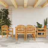 Garden Chair Set of 6 Natural Teak Solid Teak Wood Medium 3157905