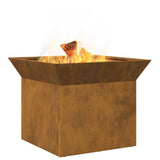Fire Pit Rusty 50 x 50 x 40 cm Weathering steel 874582