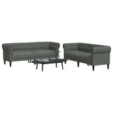 Living Room Couch 2 pcs Dark Grey 201.5 x 74.5 x 74.5 cm Fabric 3385857