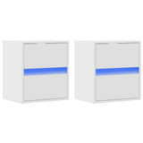 TV Wall Cabinets with LED Lights 2 pcs White 41x31x45 cm 852272