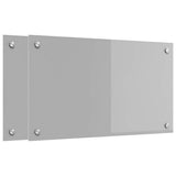 Kitchen Backsplash 2 pcs Light Grey 70 x 40 cm Tempered Glass 3415446