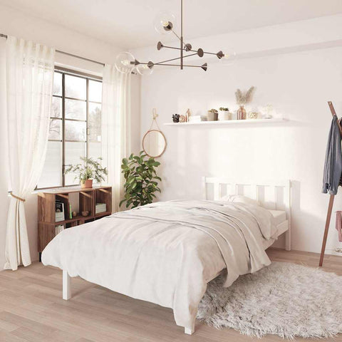 Bed Frame without Mattress White Solid Wood Small Single 810043