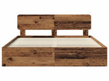 Bed Frame with Headboard Old Wood 160 x 200 cm Solid Pine Wood 3412058