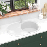 Granite Kitchen Sink Single Basin Oval White 144867