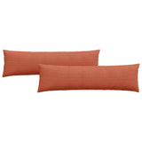 Sofa Pillows 2 pcs Red Orange 145 x 40 cm Corduroy Fabric 42013867