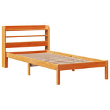 Bed Frame with Headboard without Mattress Wax Brown 100x200 cm 3306557