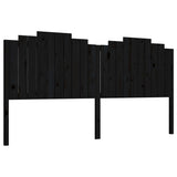 Bed Headboard Black 206x4x110 cm Solid Wood Pine 818494