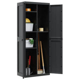 Outdoor Storage Cabinet Black 65x37x165 cm PP 364205