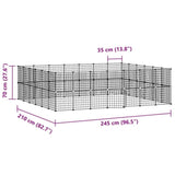 52-Panel Pet Cage with Door Black 35x35 cm Steel 3114041