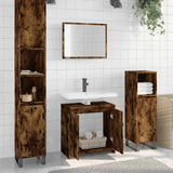 2 Piece Bathroom Furniture Set Smoked Oak Engineered Wood 835697