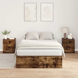 Storage Bed Frame Smoked Oak 120 x 190 cm Engineered Wood 3335425