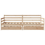 Daybed with Drawers without Mattress 90x190 cm Single Solid Wood 3302061