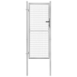 Garden Gate Galvanised Steel 100x200 cm Silver 144760