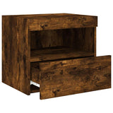 Bedside Cabinets with LED Lights 2 pcs Smoked Oak 50x40x45 cm 836772