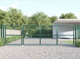 Mesh Garden Gate Green 350x125 cm Galvanised Steel 154534