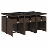 Garden Dining Set Brown, Cream White, Black 3211089