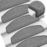 Stair Mats 20 pcs 65x24x4 cm Dark Grey Half Round Large 3365790