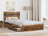 Bed Frame with Drawer with Headboard Manual Engineered Wood 3411689