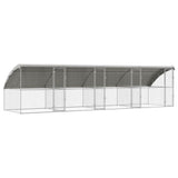 Dog Kennel 4 pcs Silver 8 x 2 x 2 m Galvanised steel 3368327