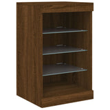 Sideboard with LED Lights Brown Oak 123x37x67 cm 3209085