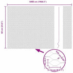 Hexagon Fence Silver 0.6 x 50 m Galvanised steel 42005709