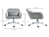 Vinsetto Velvet Office Chair, Desk Chair, Makeup Vanity Chair with Massage Lumbar Pillow and Rolling T3398P554972