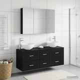 Bathroom Furniture Set 4 pcs Black Oak 3406744