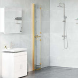 Walk-In Shower Wall Folding Gold 70 x 6.5 x 190 cm 42017969