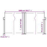 Retractable Side Awning Anthracite 100x1000 cm 4004688