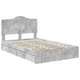 Storage Bed Concrete Grey 135 x 190 cm Engineered Wood 3413516