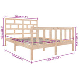 Bed Frame without Mattress Solid Wood Pine Double 3101323