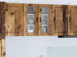 Wall Glass Cabinet PORTO Old Wood 60 x 31 x 80 cm 885443