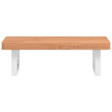 Basin Shelf Wall Mounted Steel and Solid Wood Beech 3302376