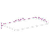 Table Top 110x70x2.5 cm Rectangular Solid Wood Rough Mango 371347